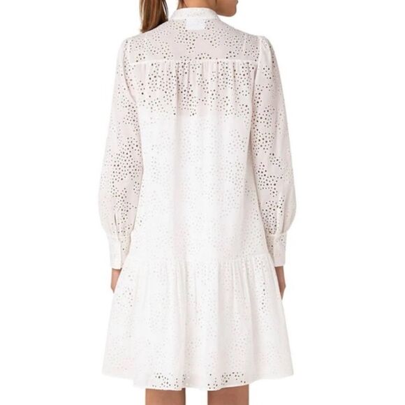 AKRIS PUNTO
White Cotton Eyelet Long Sleeve Dress Size 12 - Picture 3 of 9